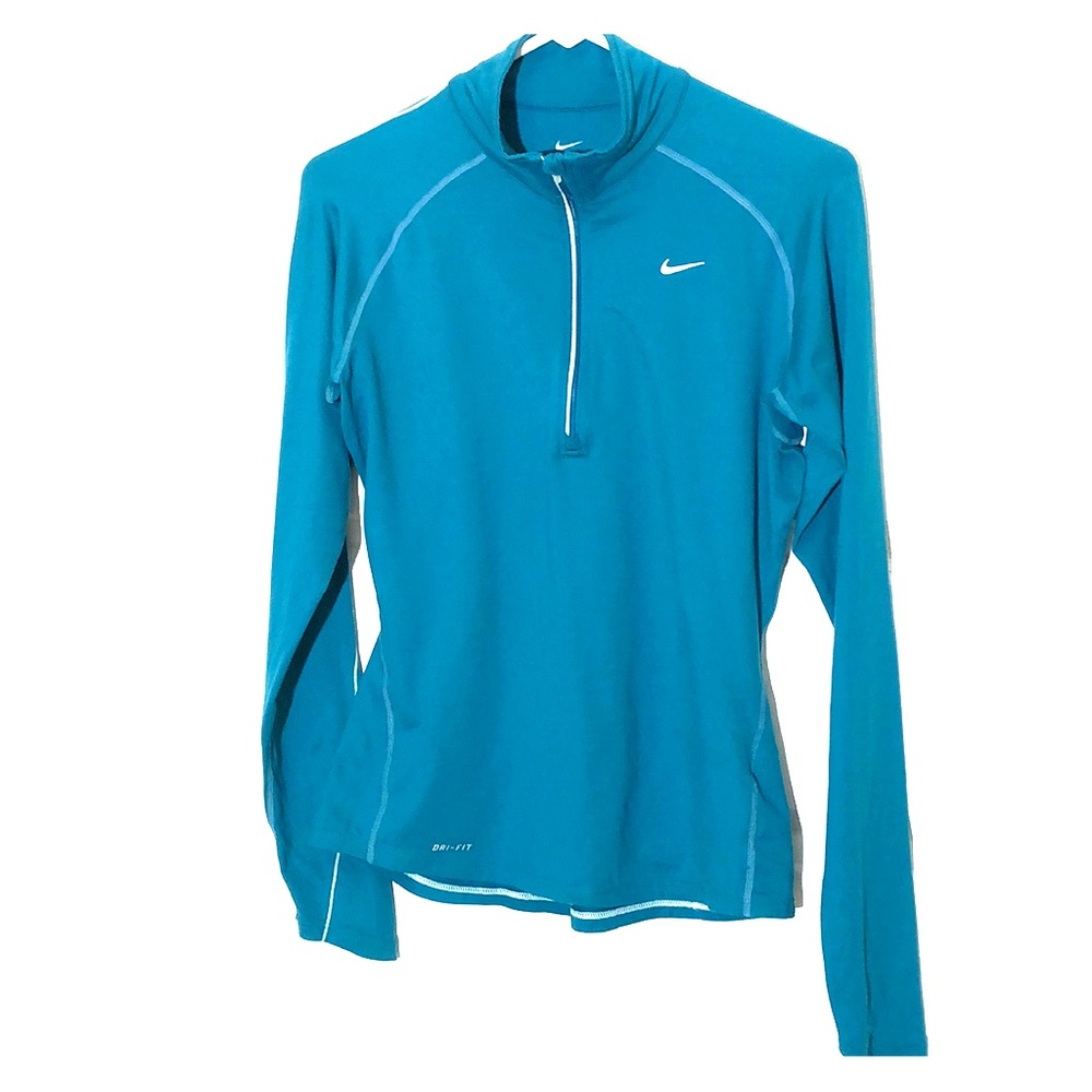 Nike Dri Fit Teal Pullover Half Zip Small Activewear Workout Training